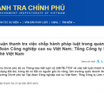 Tập đoàn Công nghiệp Cao su Việt Nam phản hồi thông tin báo chí về kết luận của Thanh tra Chính phủ