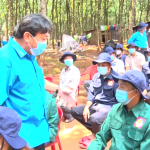 Lãnh đạo Công đoàn Cao su VN thăm công nhân Cao su Phú Thịnh